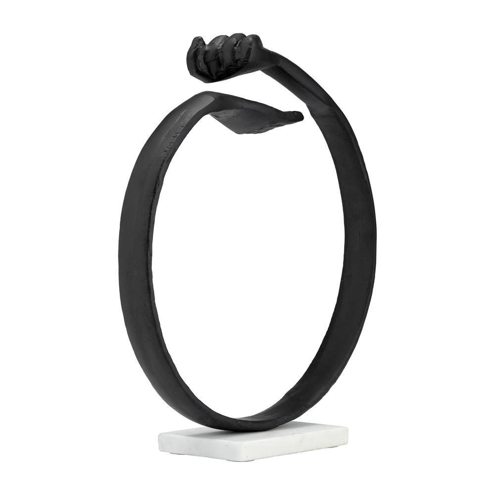Metal,15" Hand Ring On Base Sculpt ,black/white. Picture 2