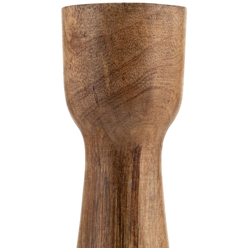 Wood, 10"h Candle Holder, Brown. Picture 5