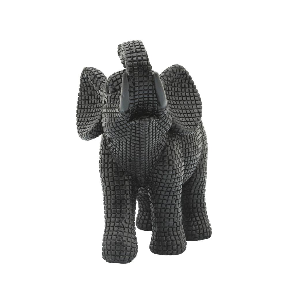 Resin 7" Elephant Table Accent, Black. Picture 2