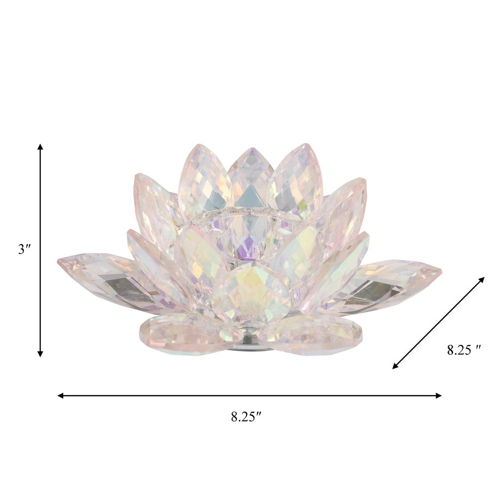 Blush Crystal Lotus Votive Holder 8.25". Picture 6
