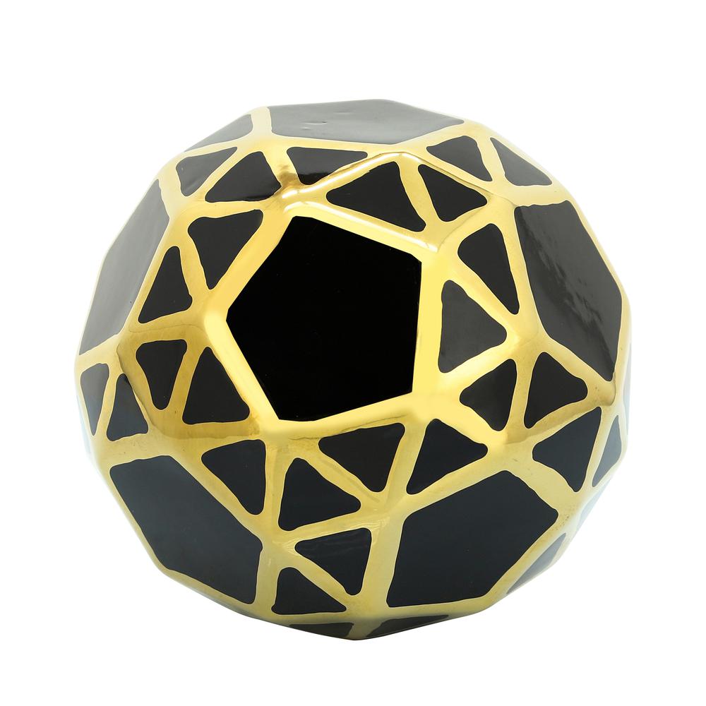 Ceramic Orb 6" Black/gold. Picture 2