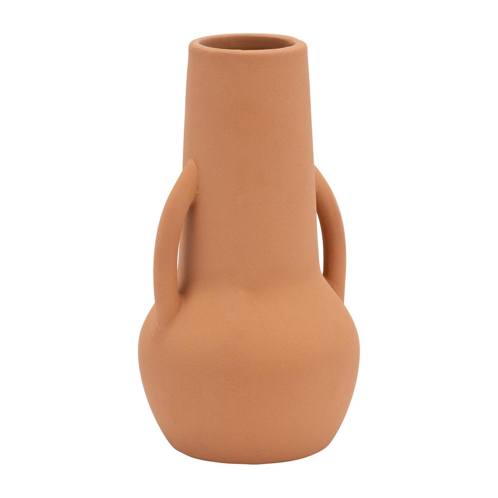 Cer,8",vase W/handles,terracotta. Picture 2