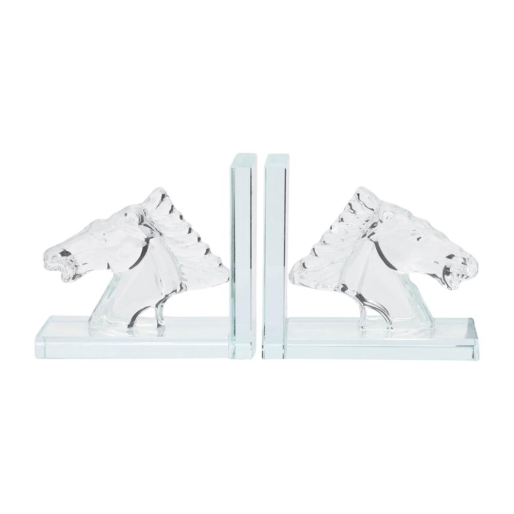 Crystal, S/2 5"h Horse Bookends. Picture 2