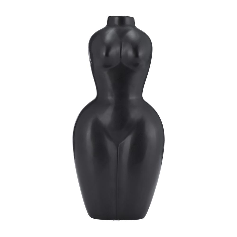 Dol, 12"h Torso Vase, Black. Picture 1