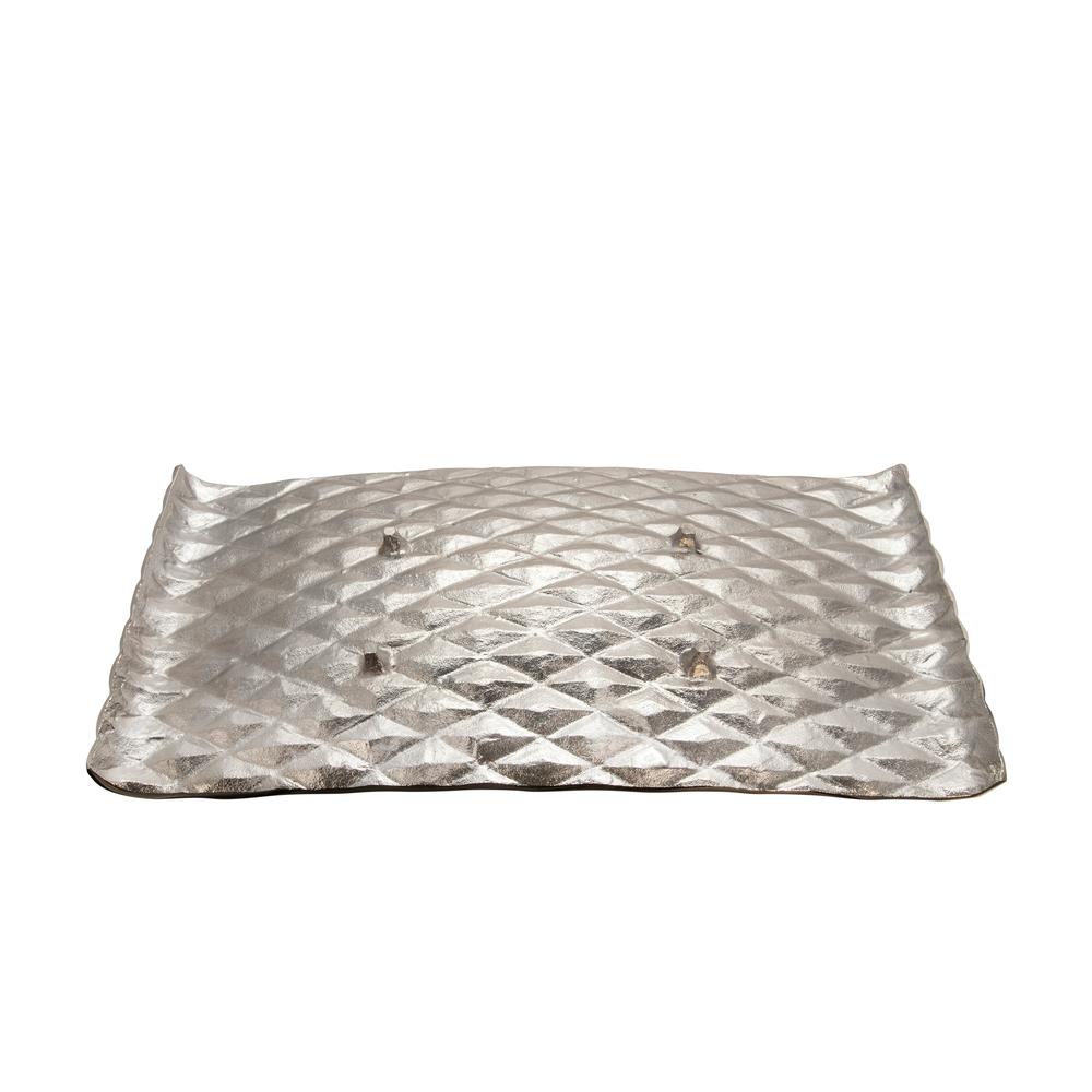 S/2 Decorative Hammered Metal Tray, Gold/silver. Picture 7