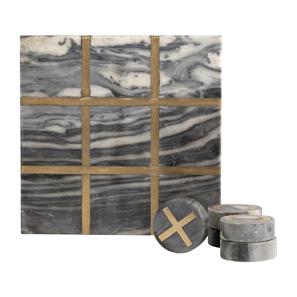 Marble 12x12 Tic-tac-toe, Black/gold. Picture 5