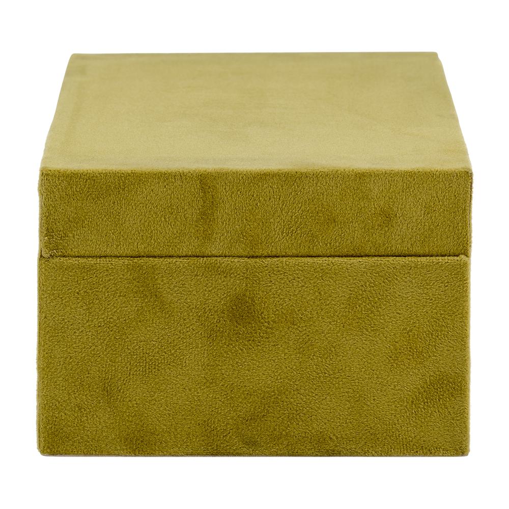 Wood, S/2 10/12" Box W/ Medallion, Olive/gold. Picture 7