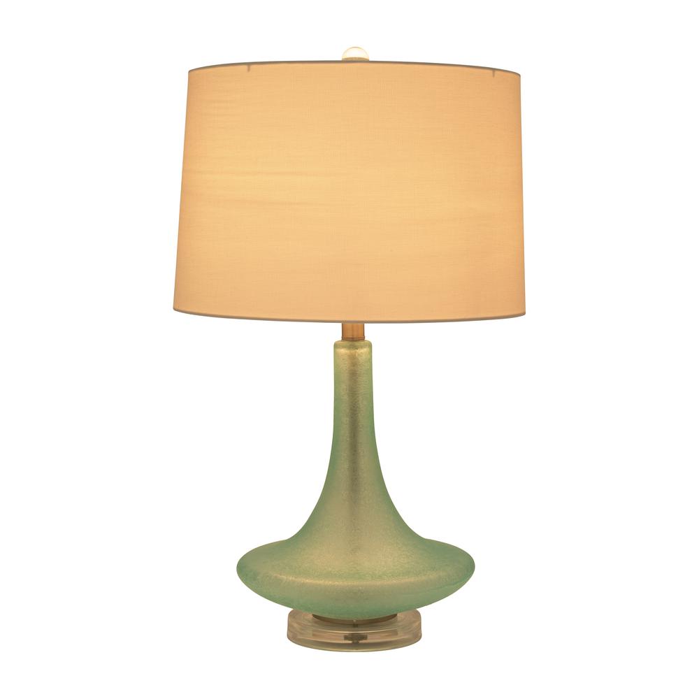 Glass 26"  Table Lamp, Green. Picture 2