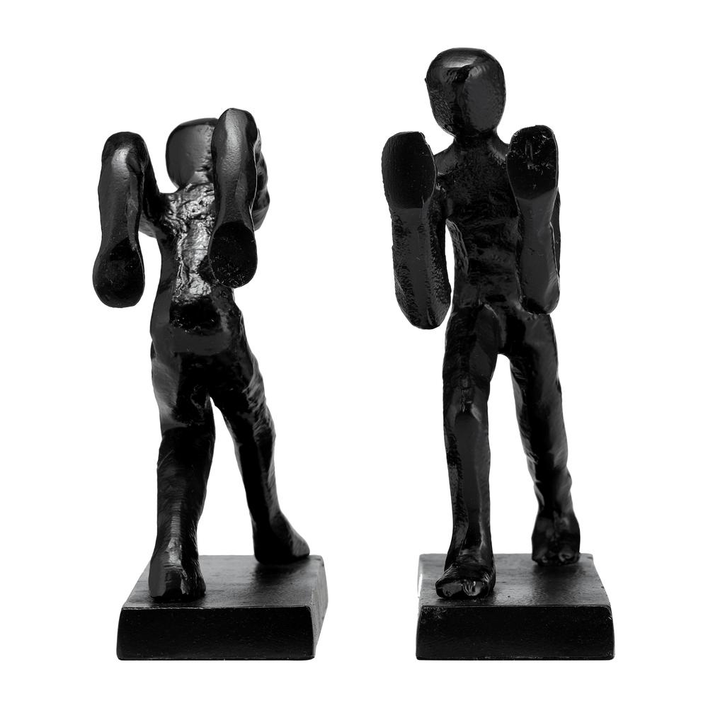 Metal,s/2 9"h, Push Hold Figures Bookends,black. Picture 6