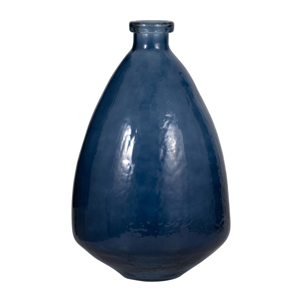 Glass, 19" Balloon Vase, Blue. Picture 1