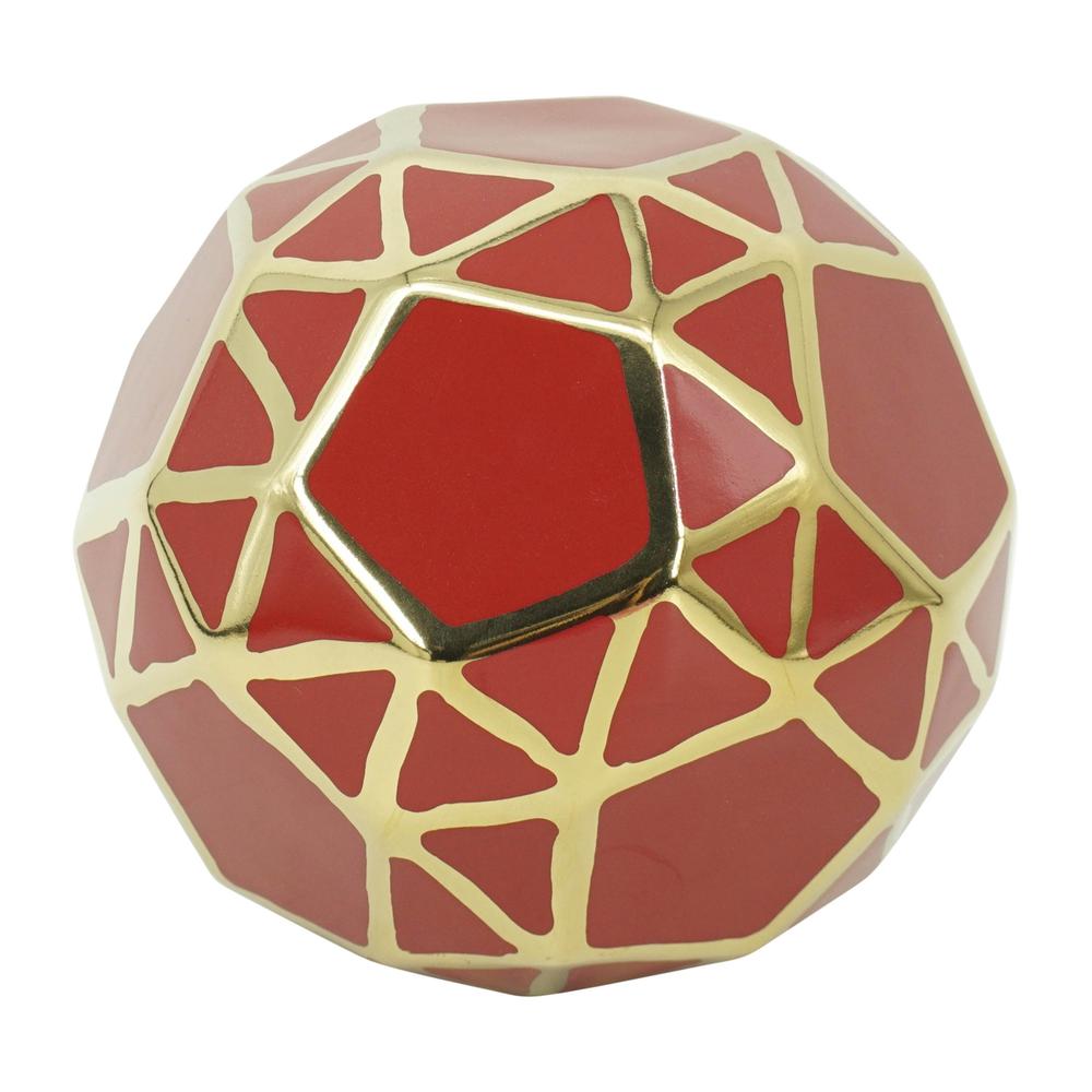 Ceramic Orb 6" Red/gold. Picture 1