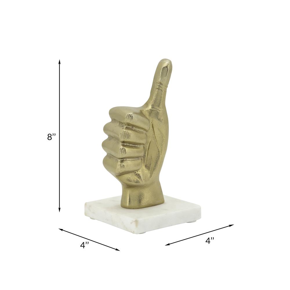 8" Metal Thumbs Up, Gold. Picture 5