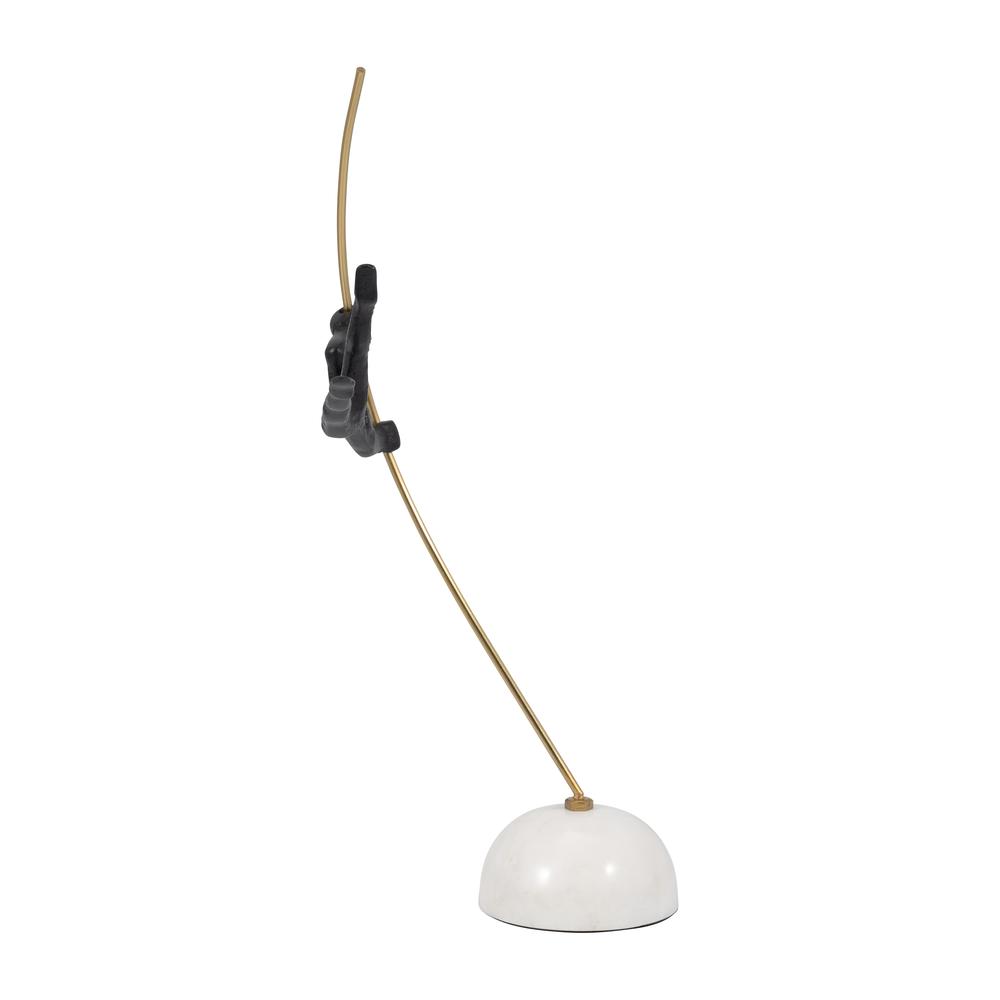 Metal, 17" Gymnast On Pole, Black/gold. Picture 3