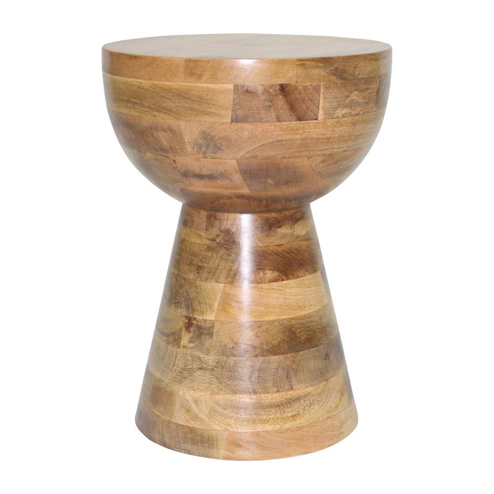 18" Polished Mango Wood Accent Table. Picture 1