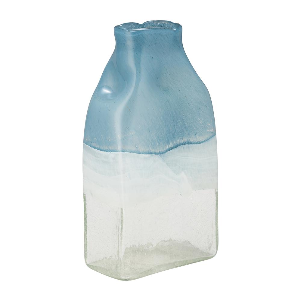 Glass 13" Bottle Vase, Delft. Picture 2