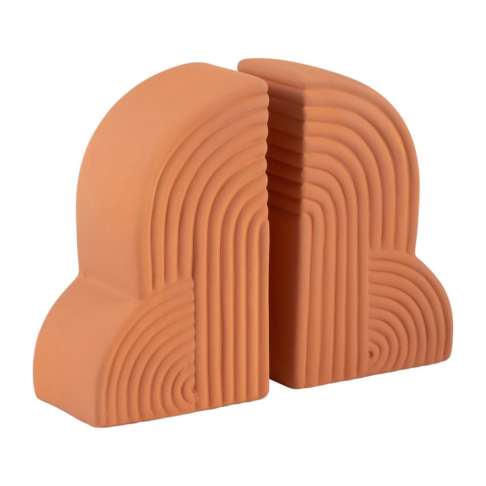Cer, S/2 13x10" Arches Bookends, Terracotta. Picture 2