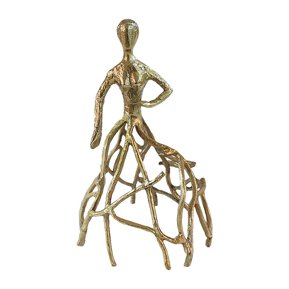 Metal, 14" Dancing Lady, Gold. Picture 1