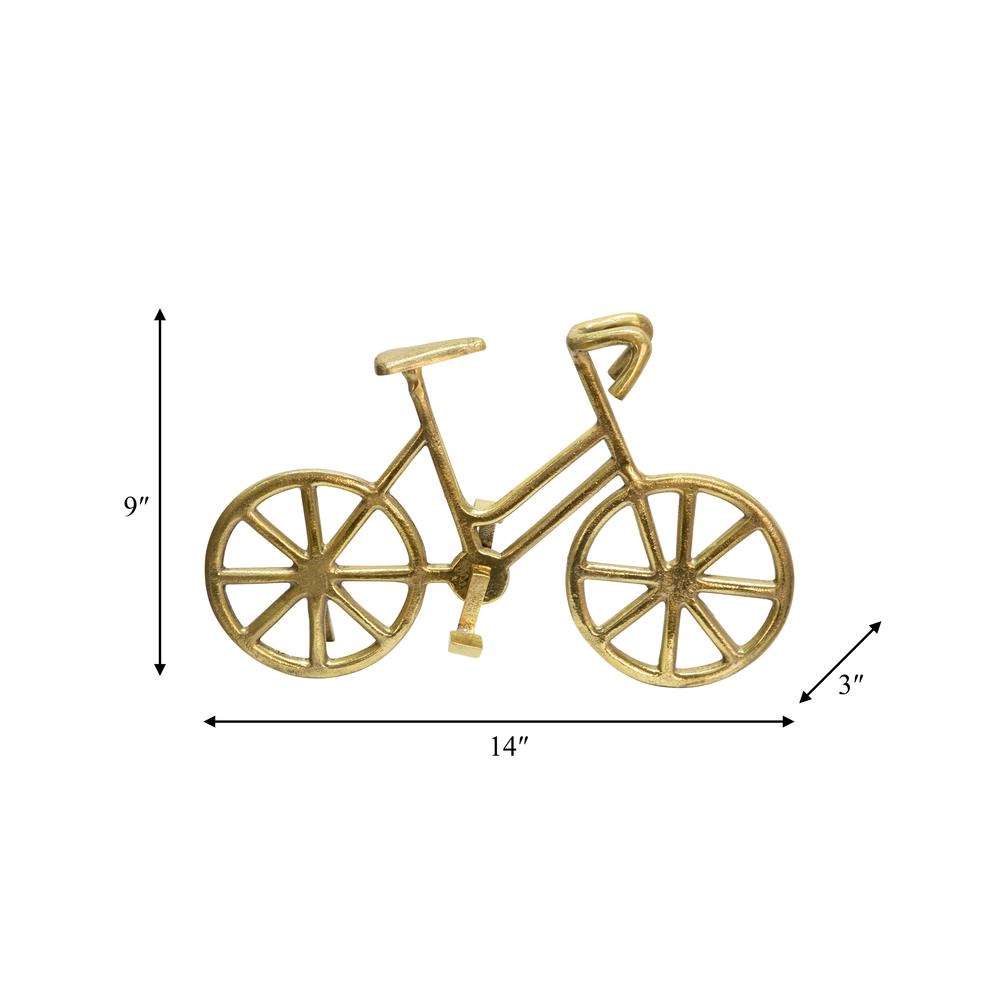 9" Metal Bicycle, Gold. Picture 5