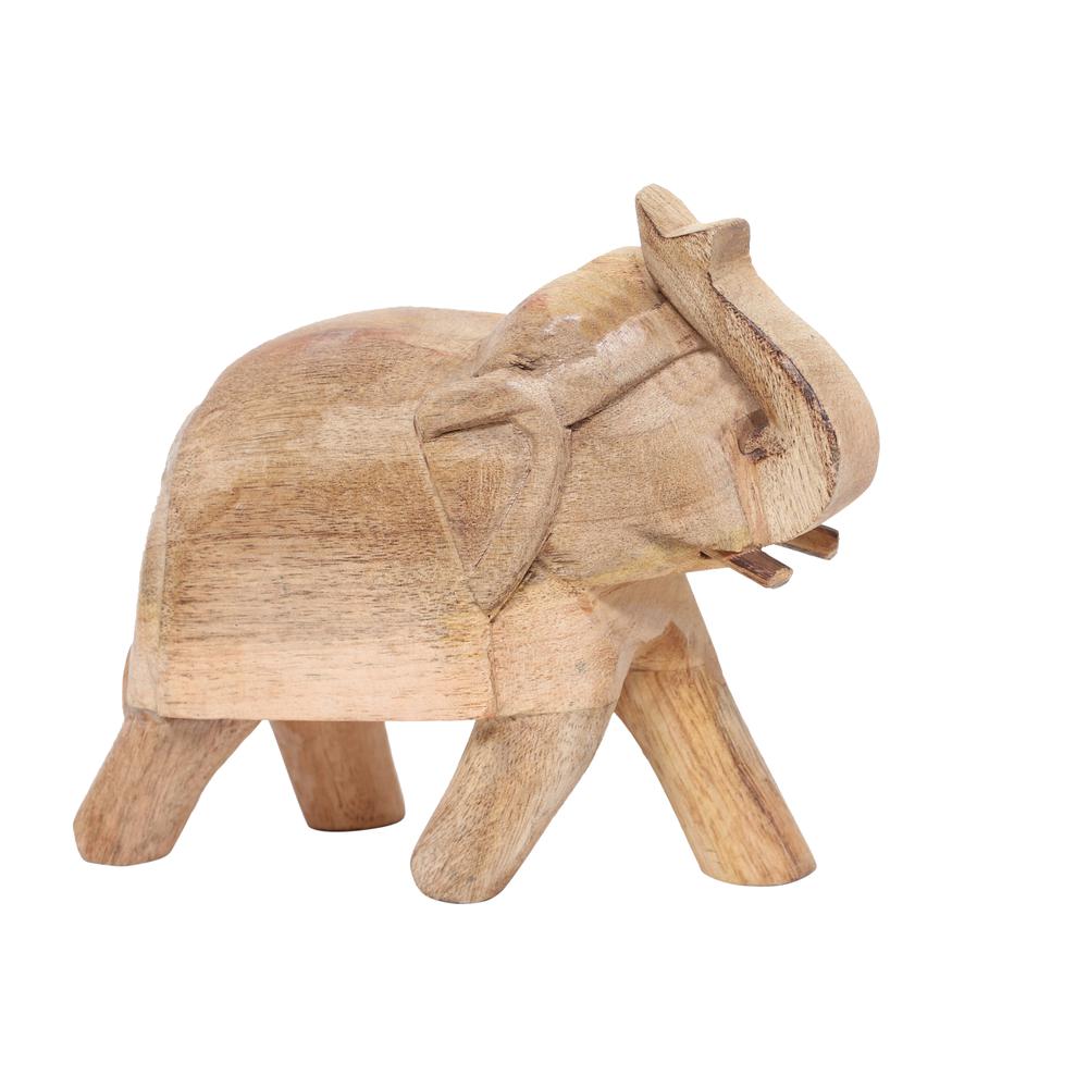 Mango Wood, 7" Elephant, Brown. Picture 1