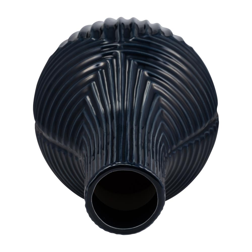 Cer, 16" Tribal Vase, Navy Blue. Picture 6