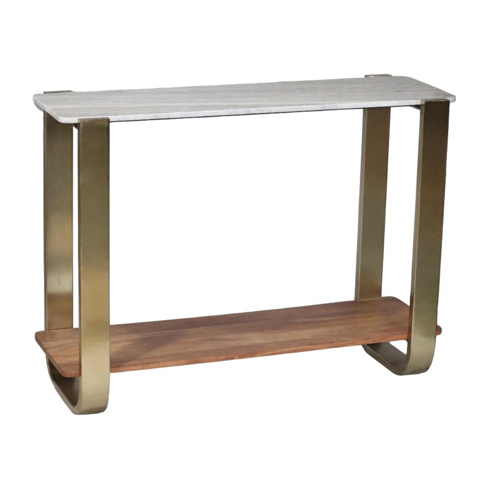 31" Marble Top Console, Gold Kd. Picture 1