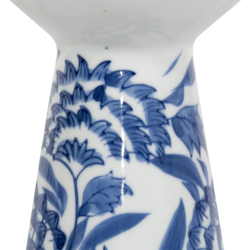 Porc,8"h Chinoiserie Candle Holder,blue/wht. Picture 4