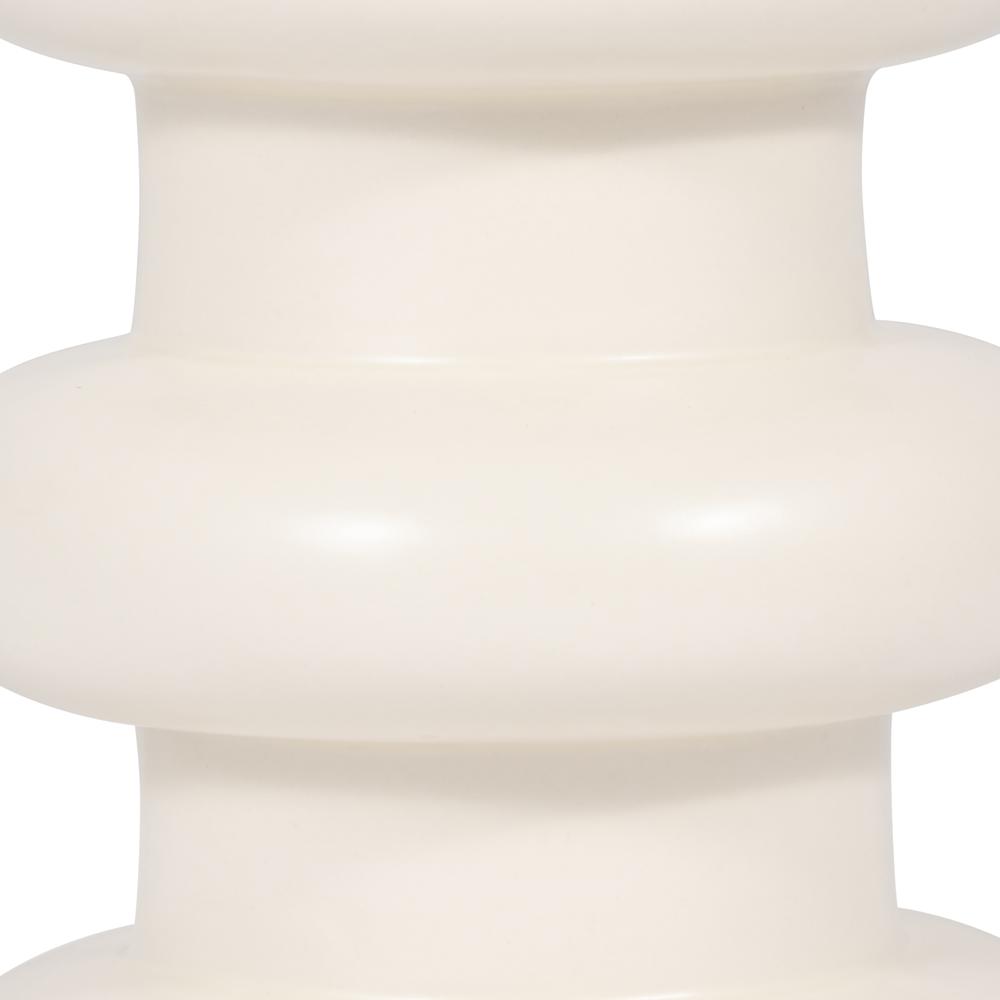 Cer, 8" Three Ribbed Vase, Cotton. Picture 4