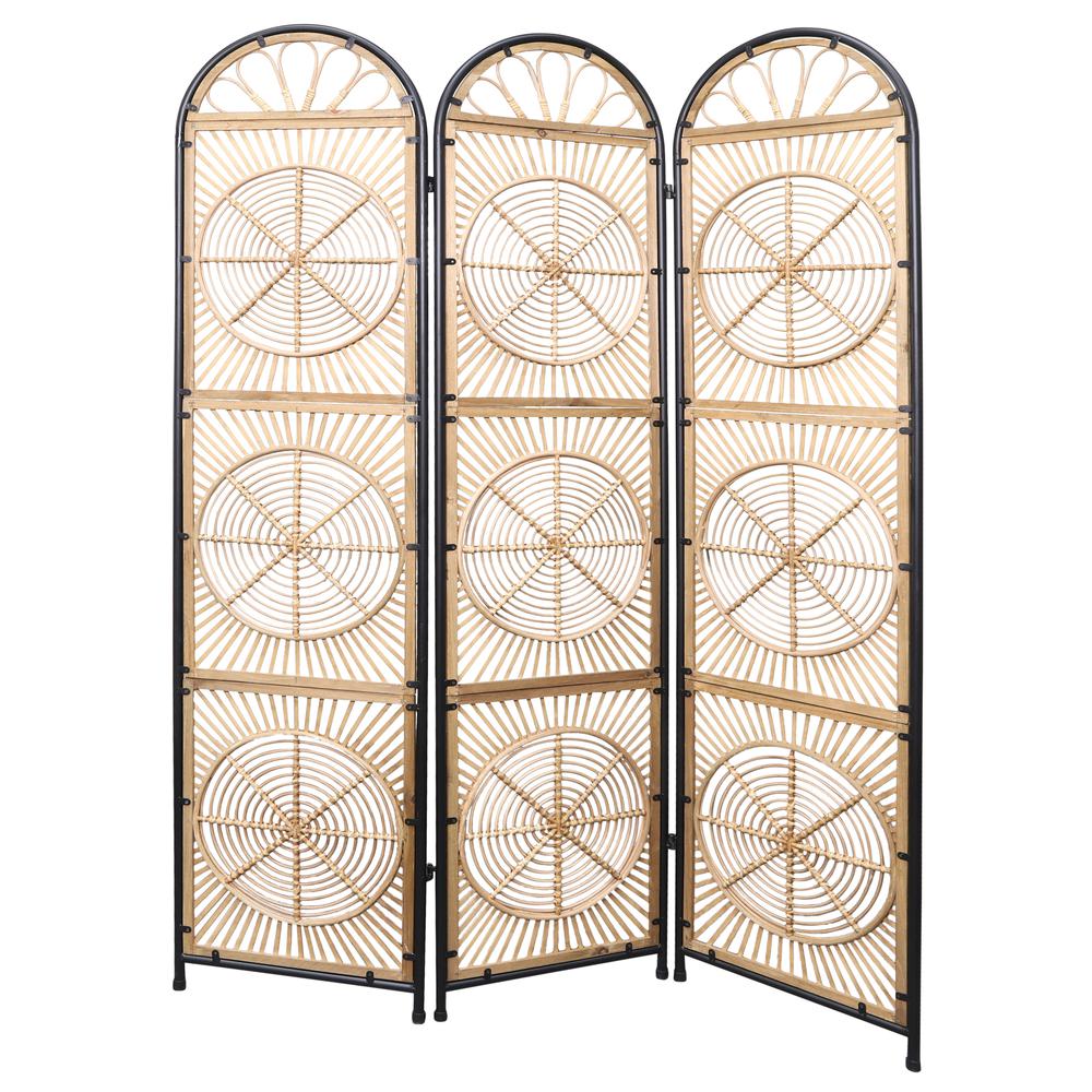 Rattan, 53x73" Screen Divider, Brown. Picture 2