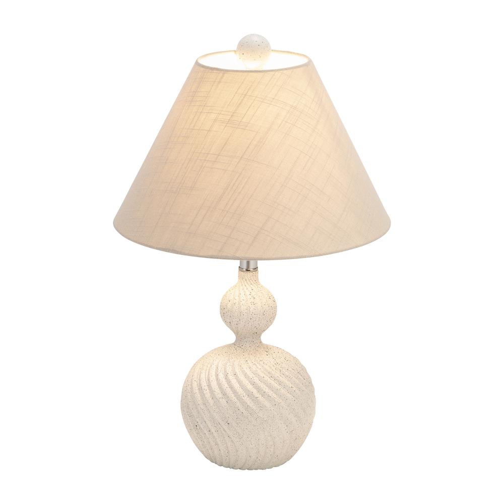Resin 21" Twist Table Lamp,cream Speckle. Picture 2