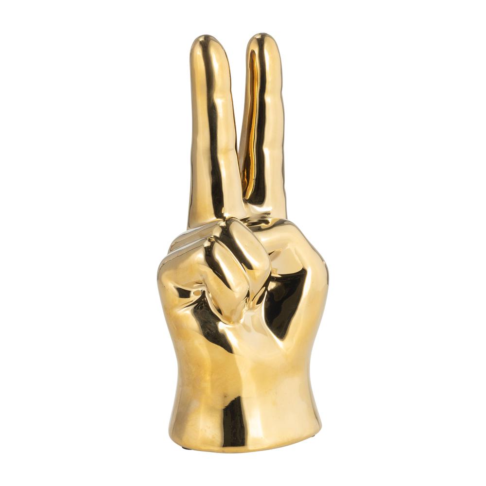 8" Peace Sign, Gold. Picture 2