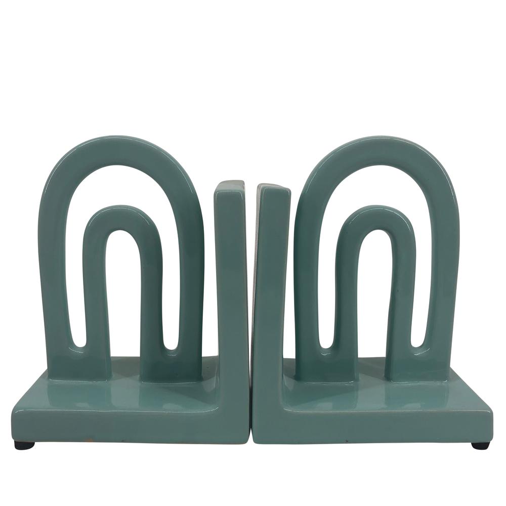 Cer,s/2 6" Arch Bookends, Mint. Picture 1