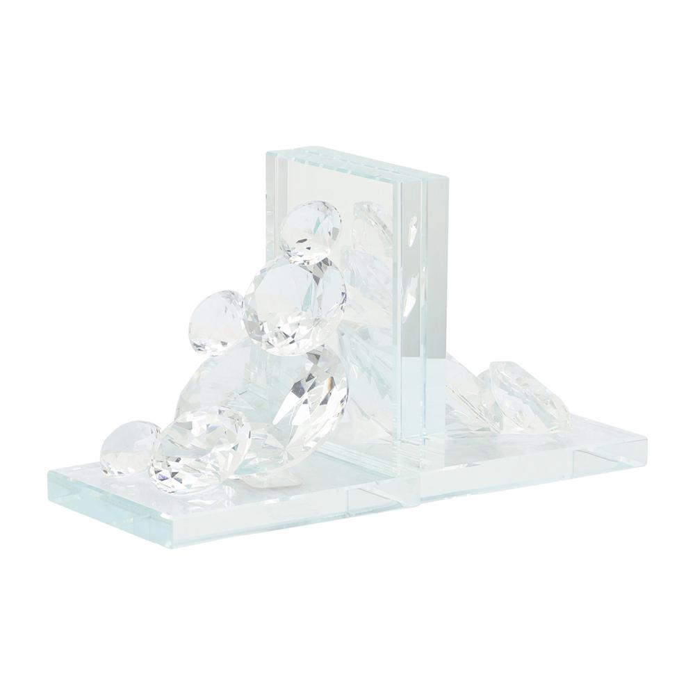 S/2 Crystal Diamond Bookends. Picture 1