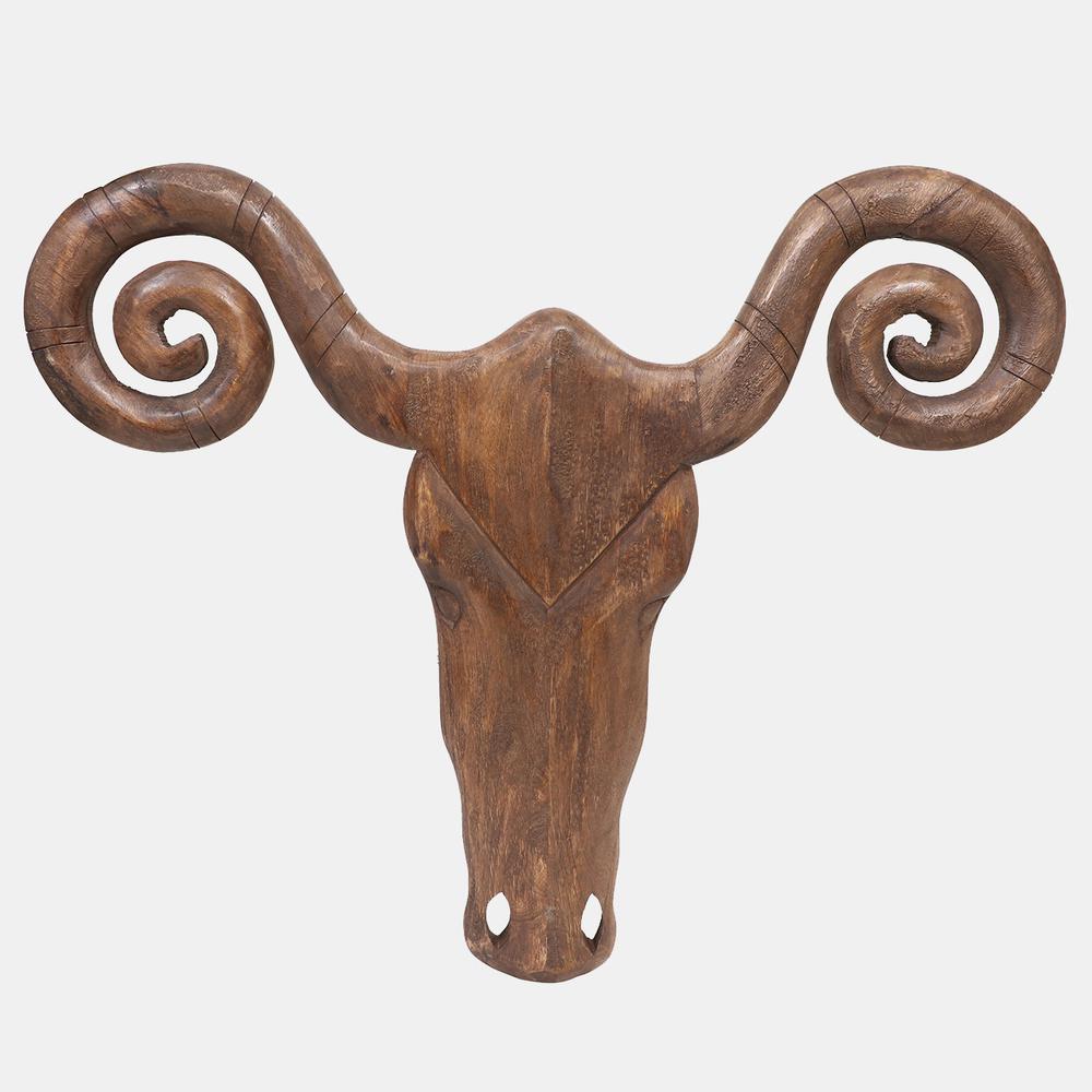 Wood, 34x27'' Carved Bighorn, Natural. Picture 1