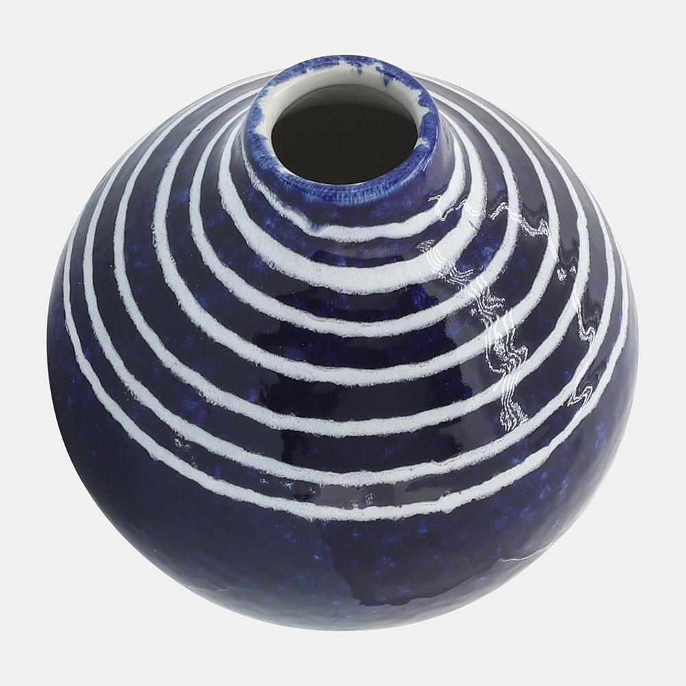Cer, 5"h Primeval Vase, Blue. Picture 4