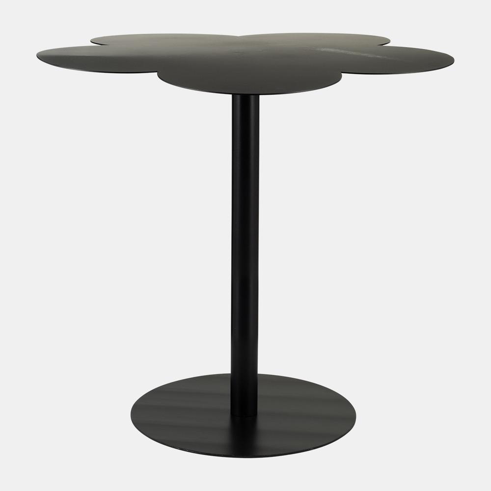 Metal, 22"dx21"h Clover Shaped Side Table,black Kd. Picture 1