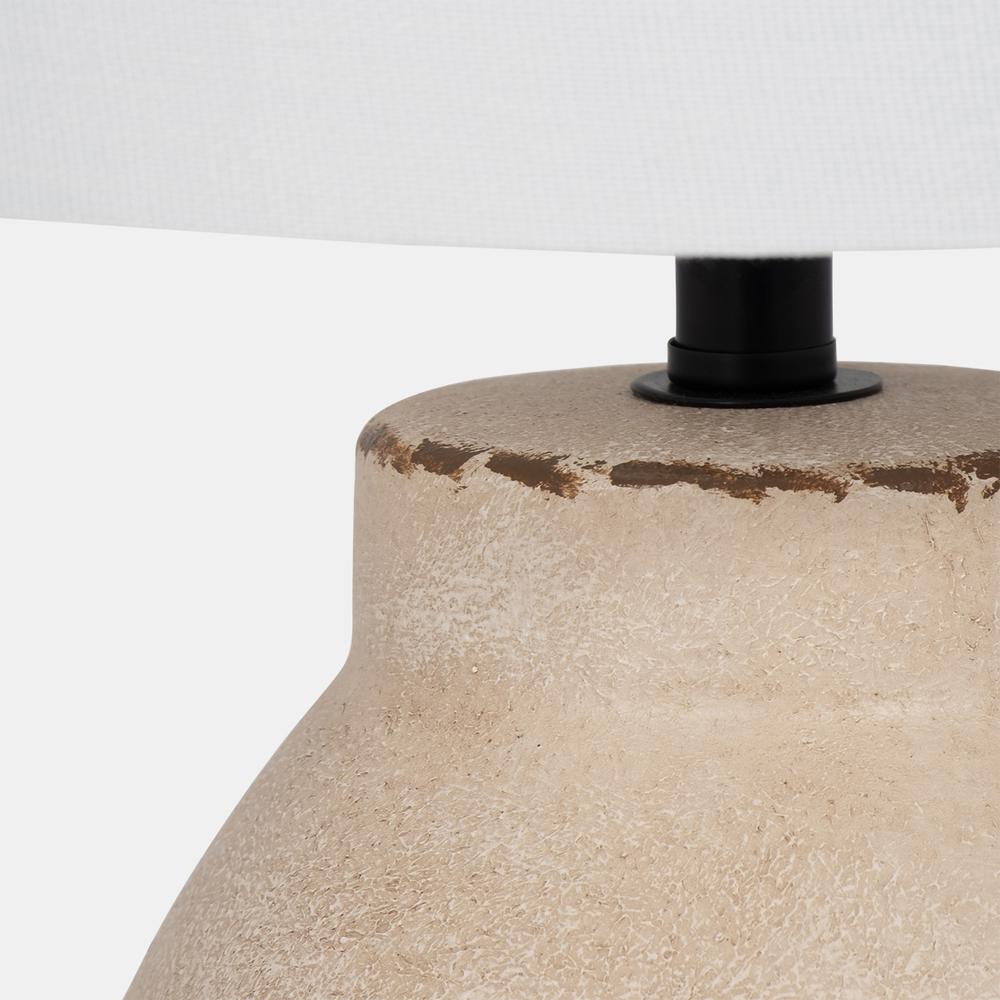 S/2 Ceramic 18" Table Lamp, Cream. Picture 3