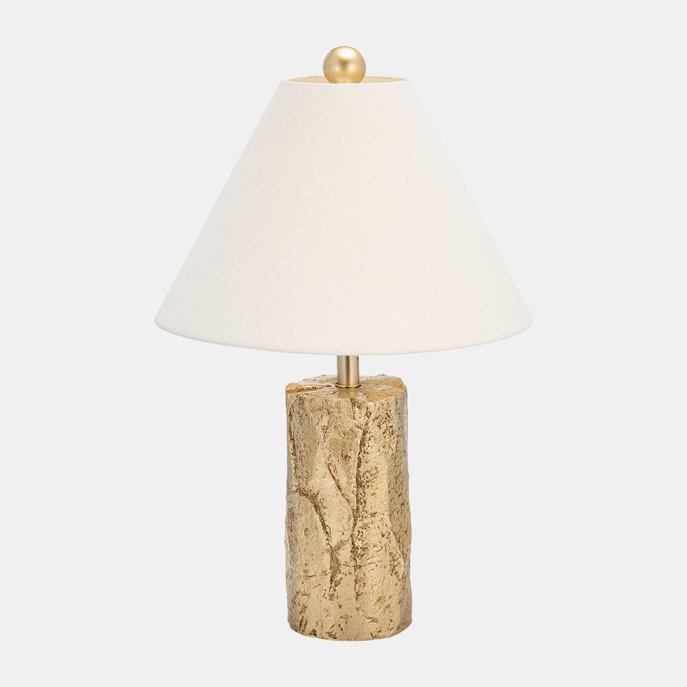 Resin 21" Textured Table Lamp, Gold. Picture 1