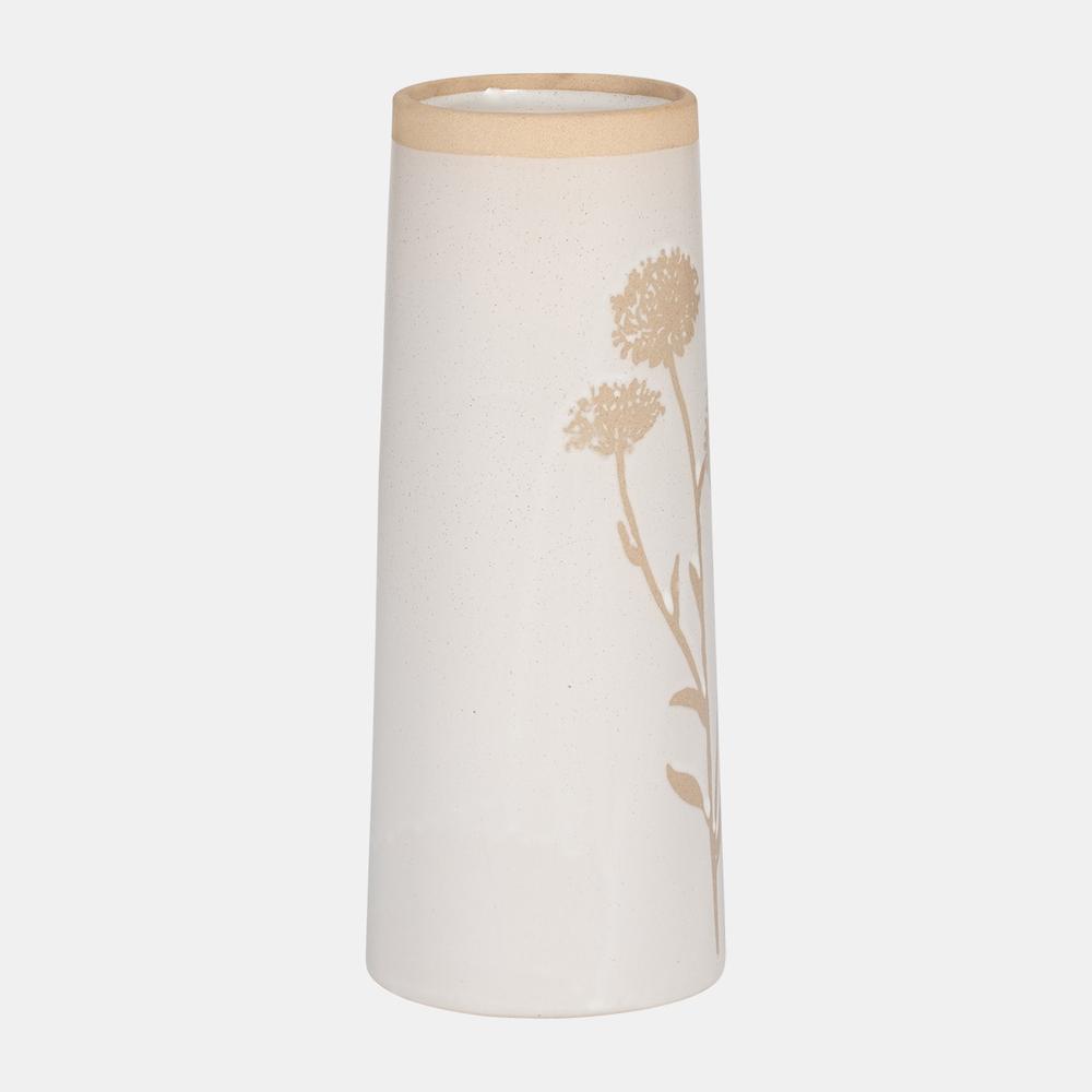 Cer, 10" Dandelion Vase, Ivory. Picture 2