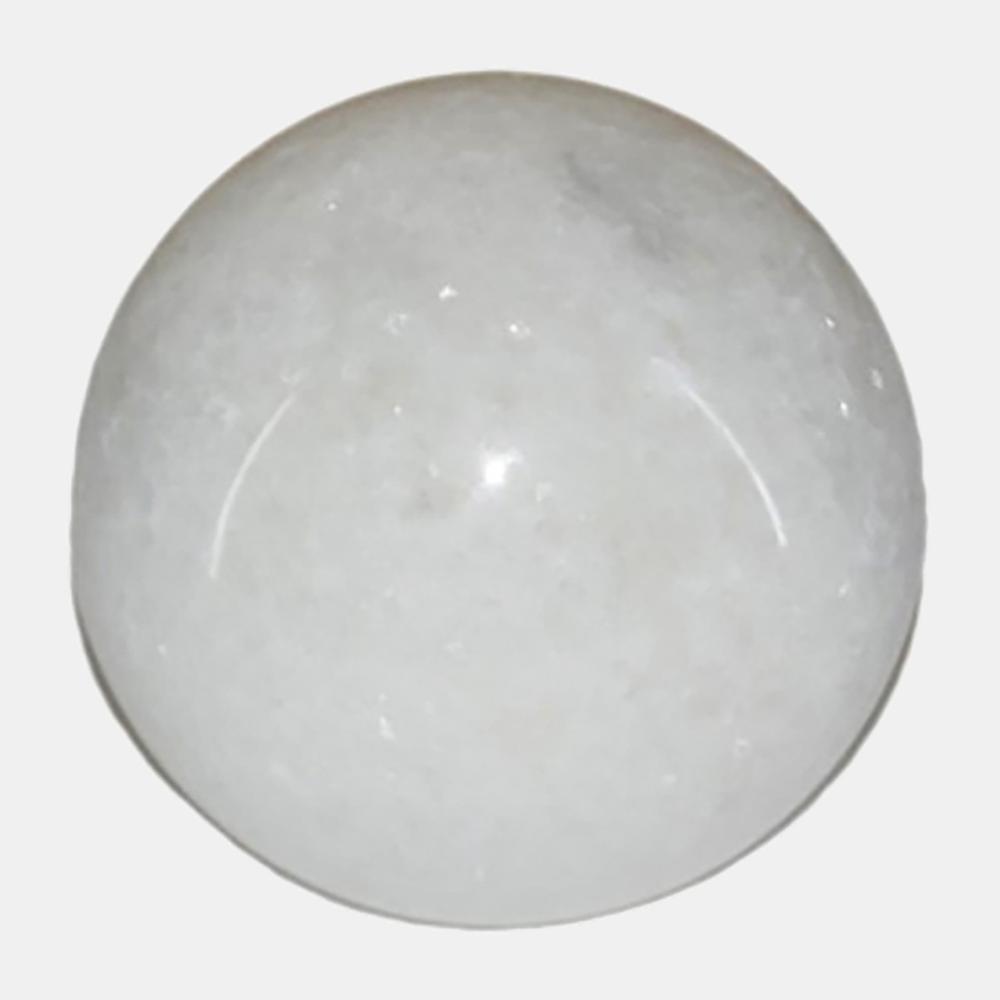 Marble, 4" Orb, White. Picture 1