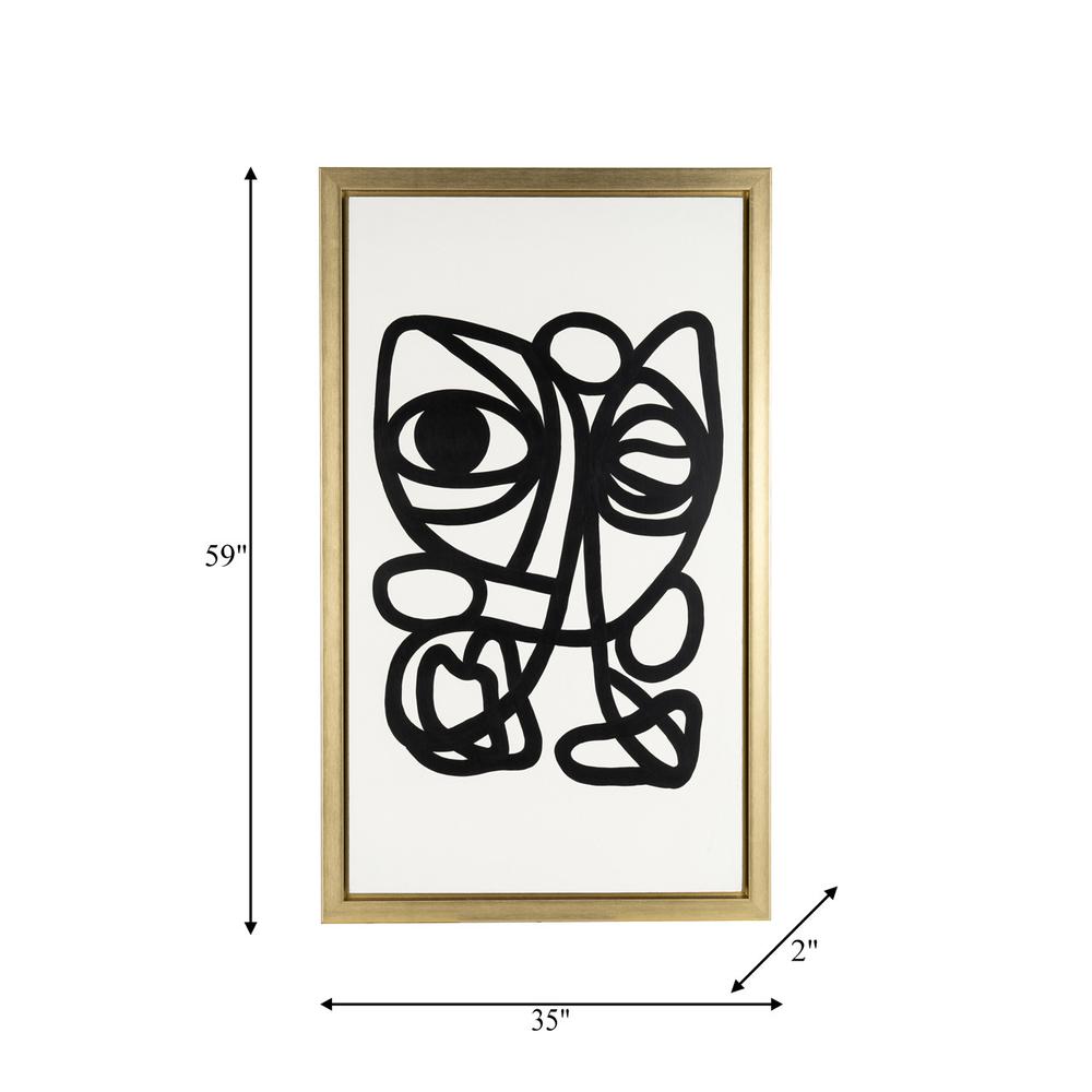 35x59, Hand Painted Gold Frame Geometric Face, Blk. Picture 5