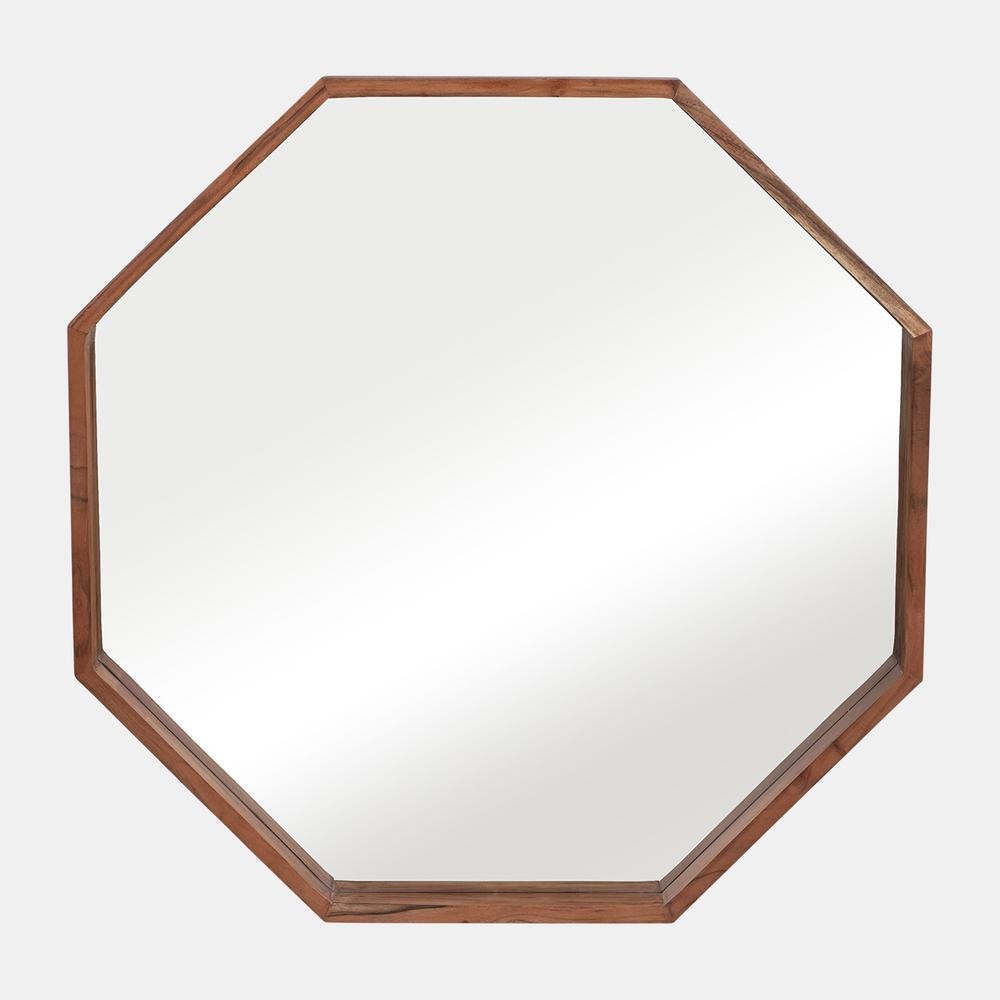 Wood,30x30, Octagon Shaped Mirror,cherry. Picture 1