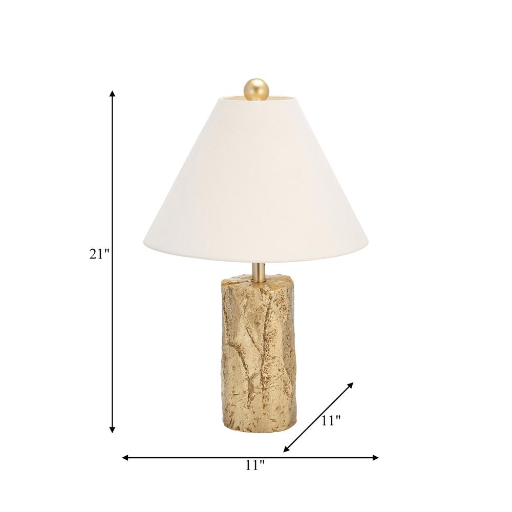 Resin 21" Textured Table Lamp, Gold. Picture 5