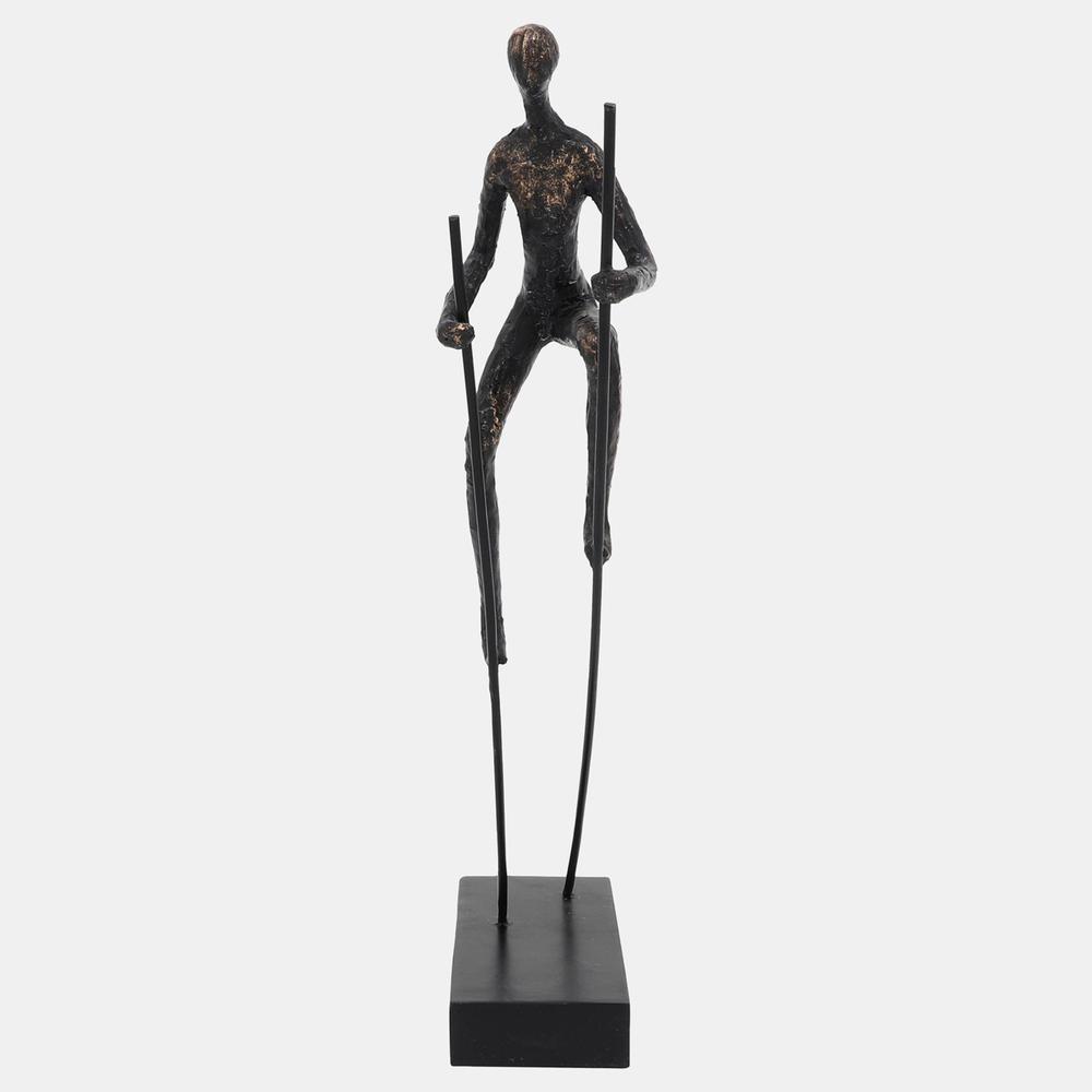 Resin, 15"h  Man On Stilts, Bronze. Picture 3