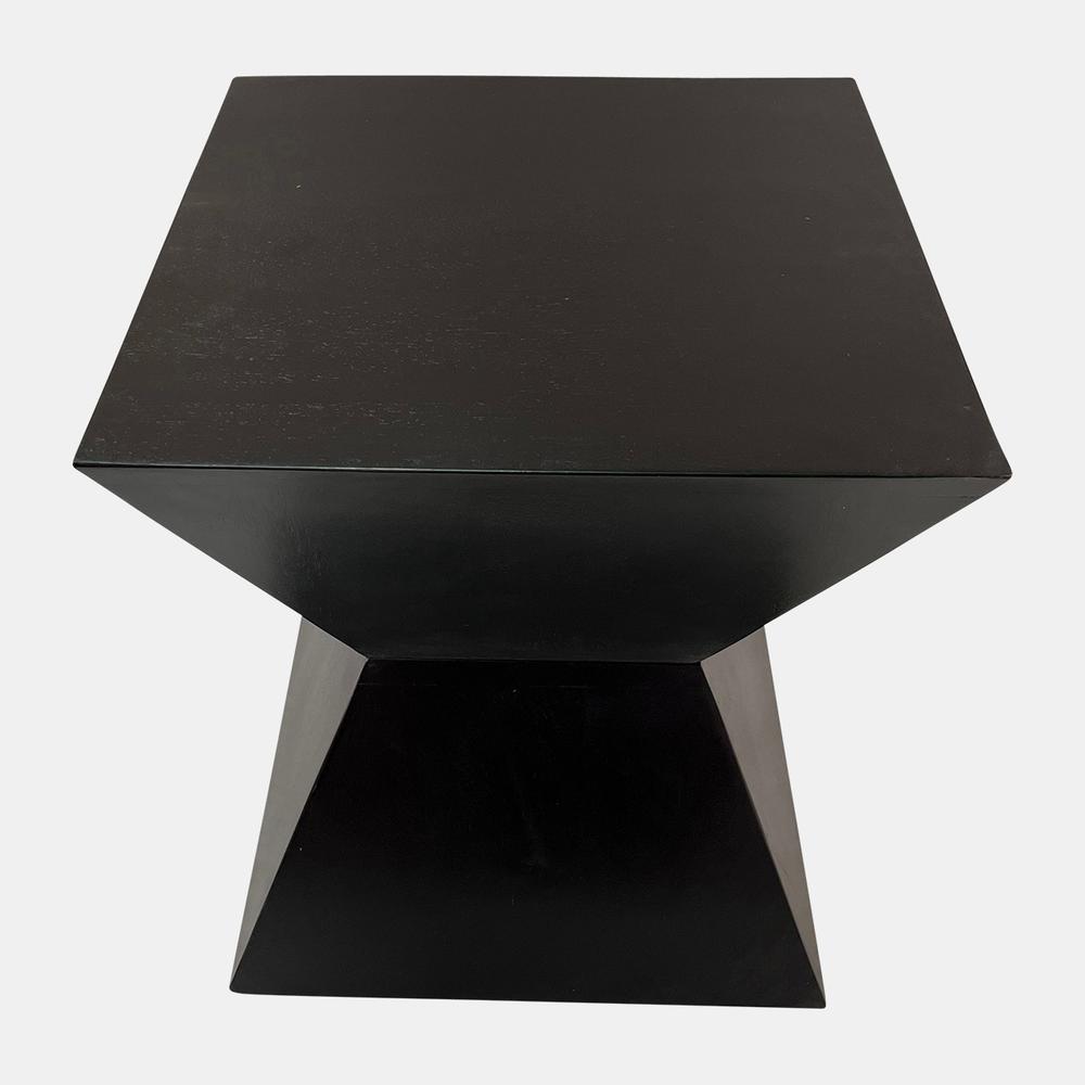 18" Hourglass Side Table, Black, Kd. Picture 2