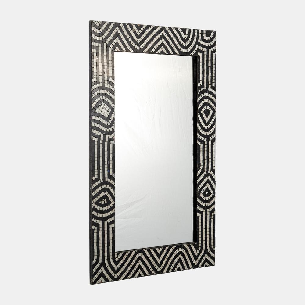 Mosaic 24x36 Modern Tiled Rect Mirror Blk/wht. Picture 2