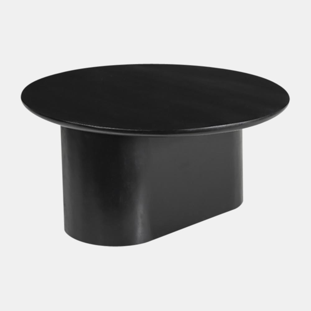 Wood, 32" Minimalist Coffee Table, Black. Picture 2