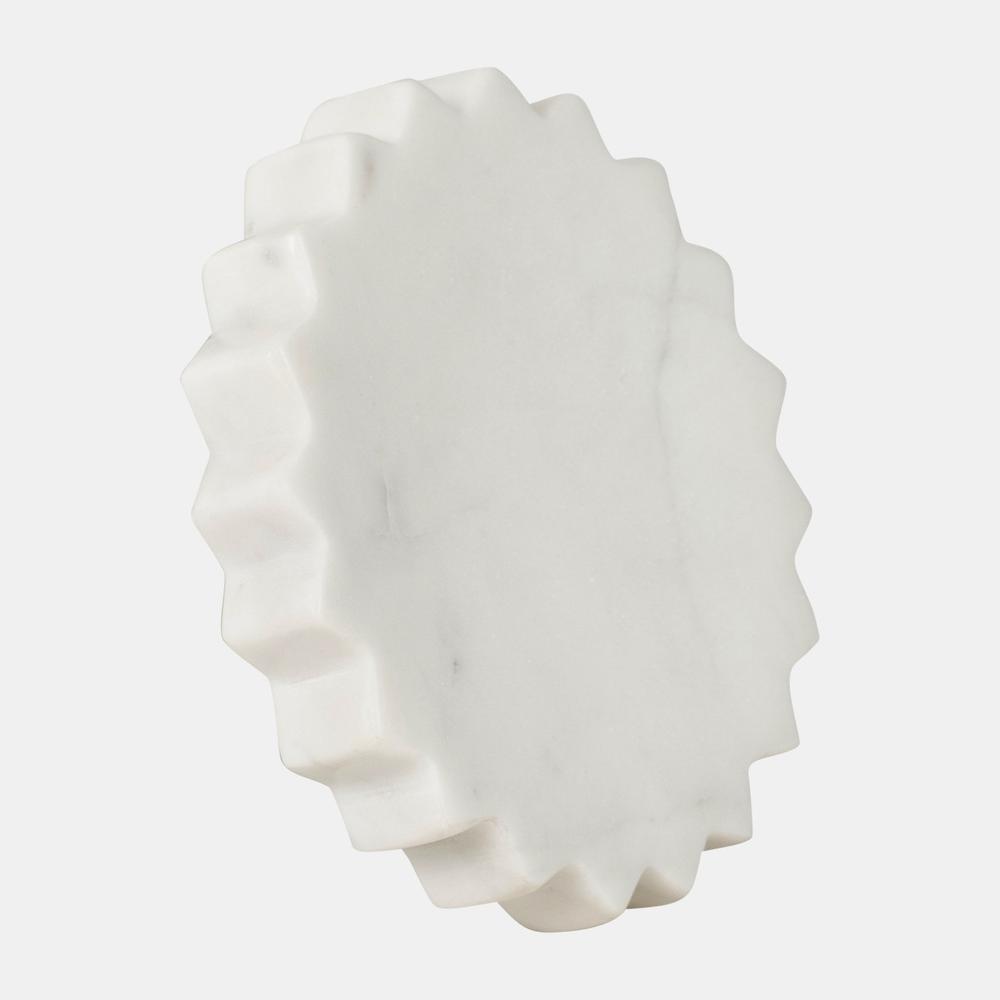 Marble, 5x5 Flower Trinket Tray, White. Picture 2