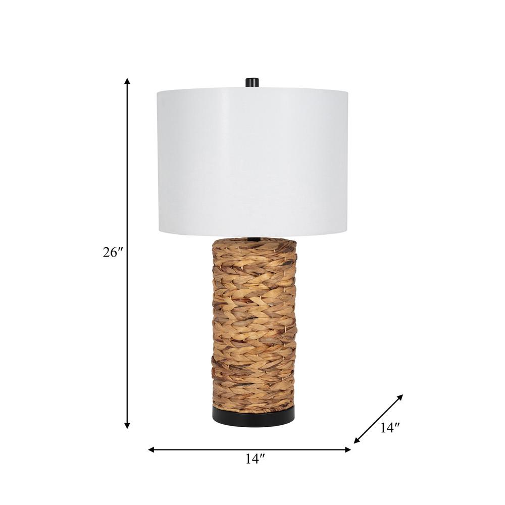 Seagrass 26" Pillar Table Lamp, Natural. Picture 7