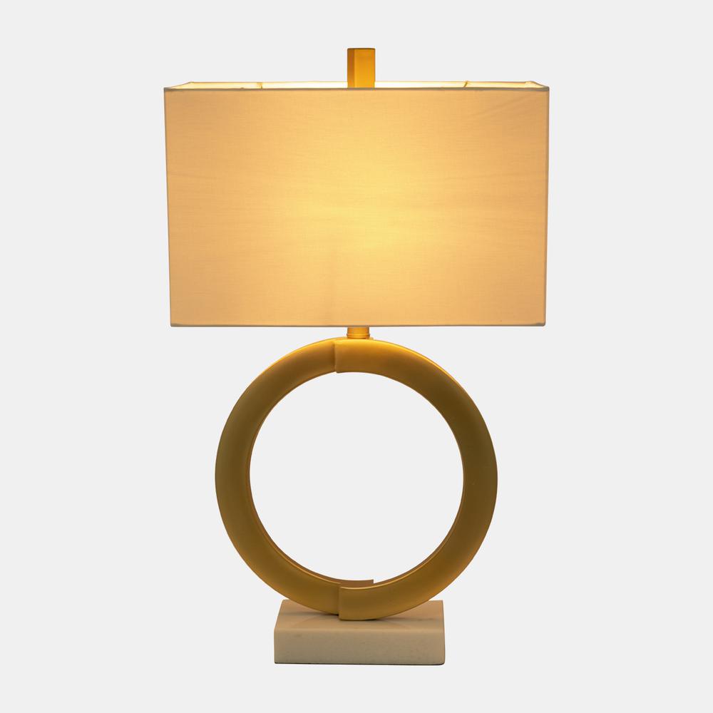 Metal 27"  Table Lamp, Gold/white. Picture 2