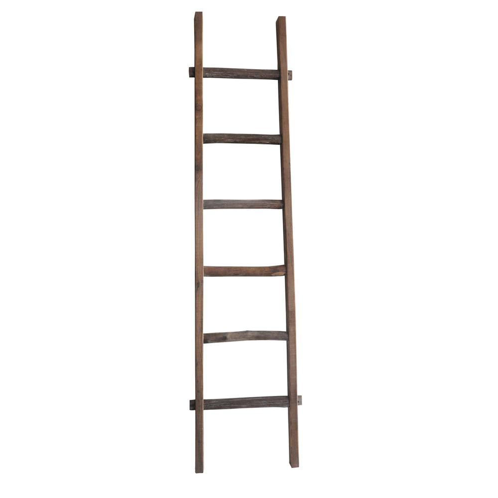 Wooden Decorative 76" Ladder,brown. Picture 1